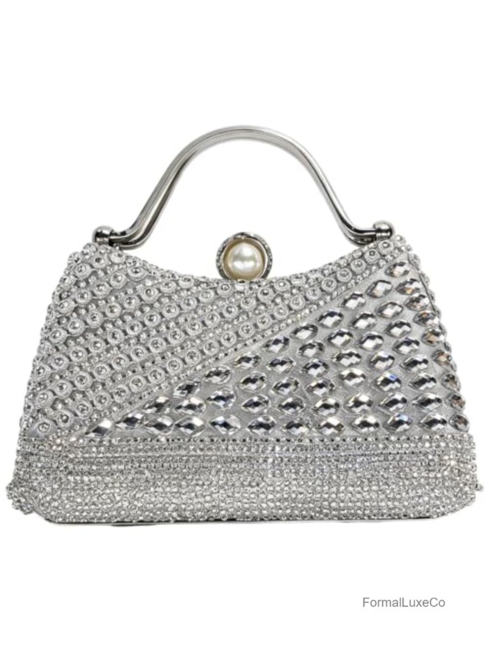 Fringe Rhinestone Clutch Purse Bedazzled Evening Bag Women